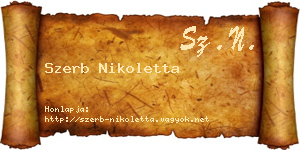 Szerb Nikoletta névjegykártya