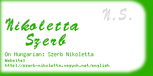 nikoletta szerb business card